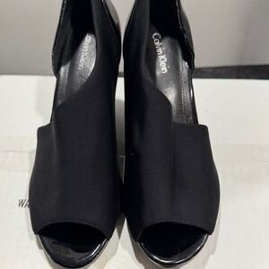 Calvin Klein Elegant‎ Black Open-Toe Heels